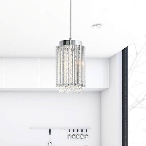 Claire 2 Light Drum Shade Mini Pendant With Chrome Finish