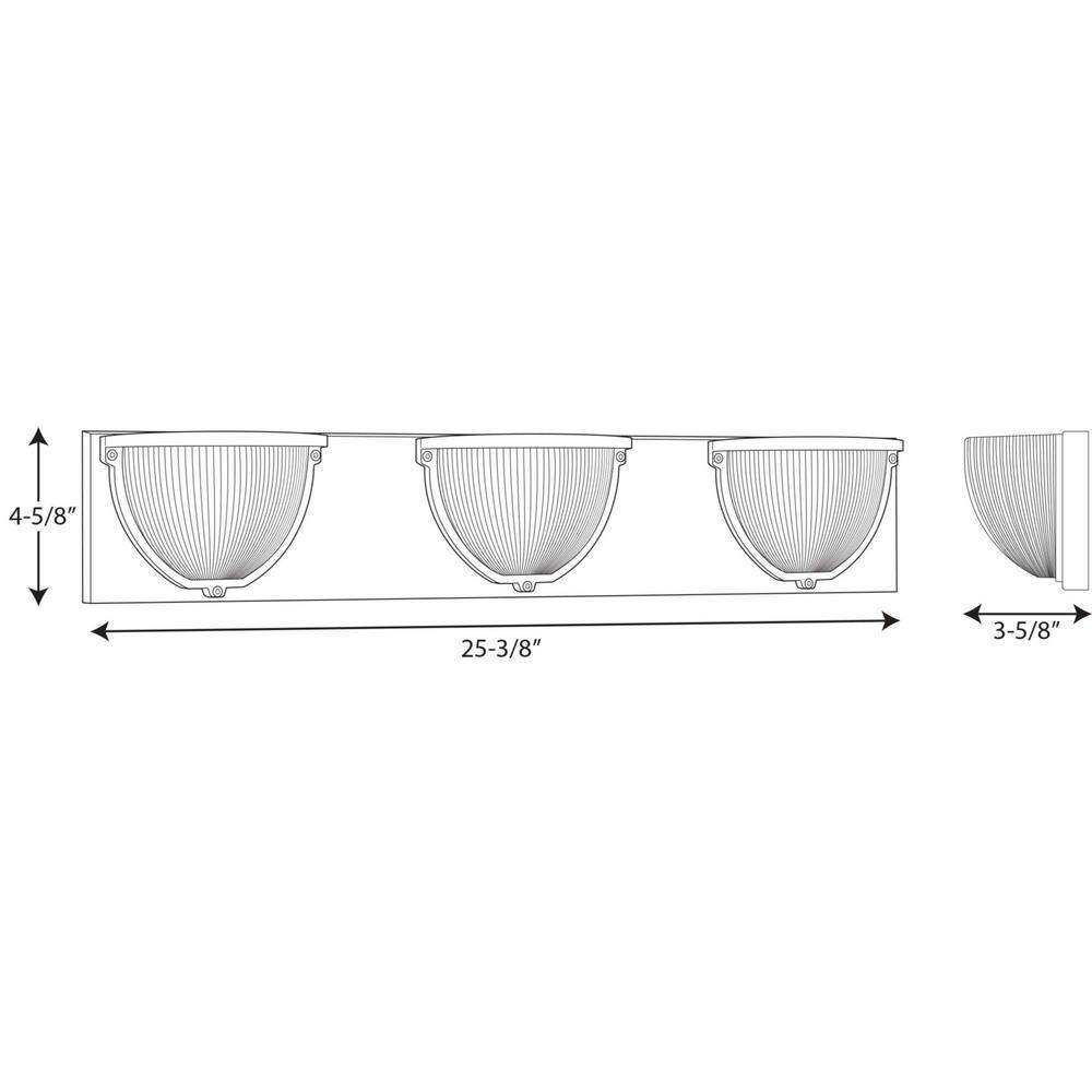 Graphite and Brushed Nickel 3-Light LED Vanity Fixture