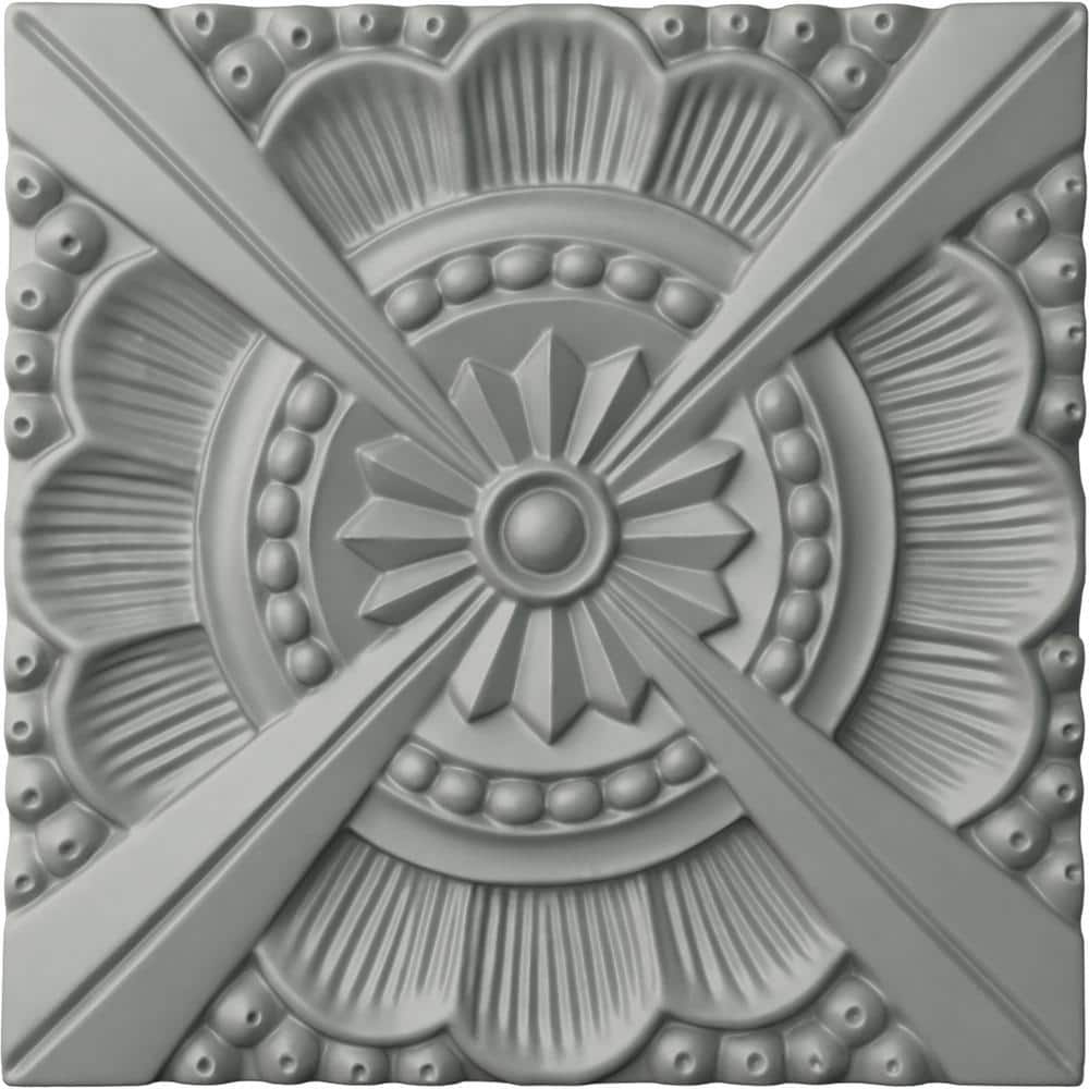 Palmetto White Polyurethane Beaded Rosette Applique