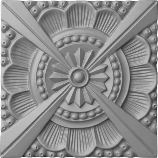 Ekena Millwork 5/8 in. x 7-7/8 in. x 7-7/8 in. Polyurethane Palmetto Beaded Rosette