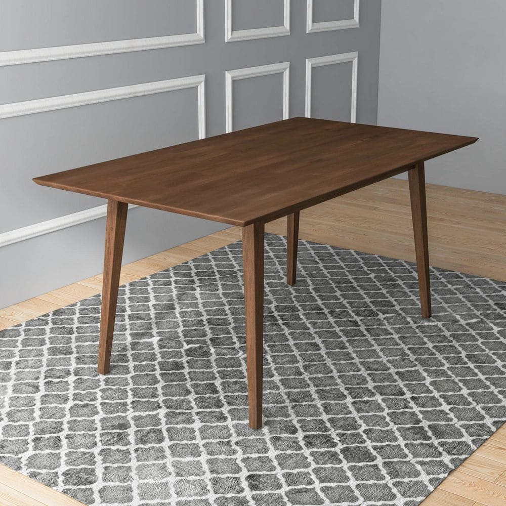 Fendral Modern 43 in. W Brown Solid Wood Rectangular Dining Table, 6 Seats