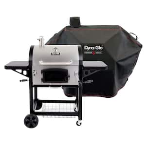 Heavy-Duty Large Charcoal Grill in Black and Stainless Steel with Large Premium Charcoal Grill Cover