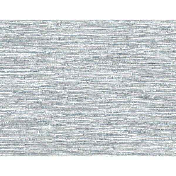 Seabrook Designs Fantasy Blue Isla Faux Jute Embossed Vinyl Unpasted Wallpaper Roll 60.75 sq. ft.