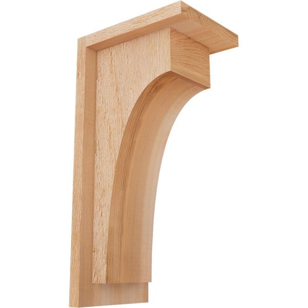 Ekena Millwork 6 in. x 8 in. x 16 in. Huntington Rough Sawn Western Red Cedar Corbel with Backplate