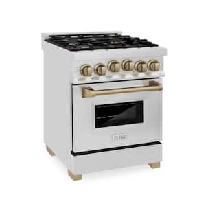Autograph Edition 24" 2.8 cu. ft. Gas Range in Stainless Steel and Champagne Bronze Accents