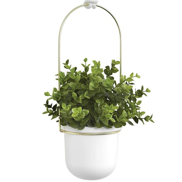 Umbra Triflora Hanging Planter System In White Brass 524 The Home Depot