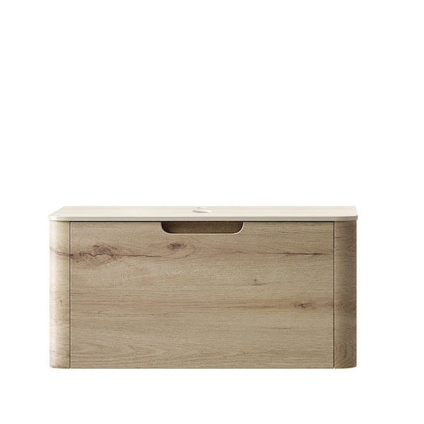 36 in. W x 19 in. D x 14 in. H Bath Vanity Cabinet without Top in White Oak