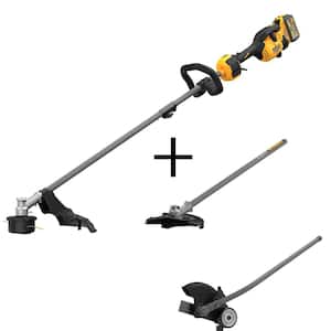60V MAX Brushless Cordless Battery Powered Attachment Capable String Trimmer Kit with Brush Cutter & Edger Attachments