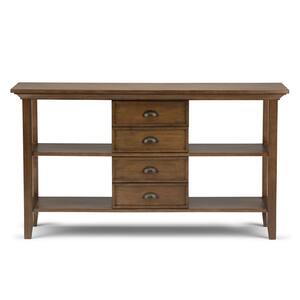 Redmond Solid Wood 54 in. Wide Transitional Console Sofa Table in Rustic Natural Aged Brown