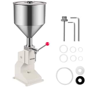 Manual Liquid Filling Machine 22 lbs. Capacity Stainless Steel Bottle Filler 5 to 50ml for Paste Cream Cosmetic, White