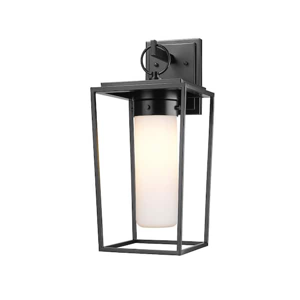 Unbranded Sheridan Black Outdoor Hardwired Lantern Wall Sconce with No Bulbs Included
