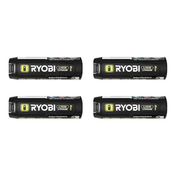 USB Lithium-Ion 2.0 Ah Rechargeable Batteries (4-Pack)