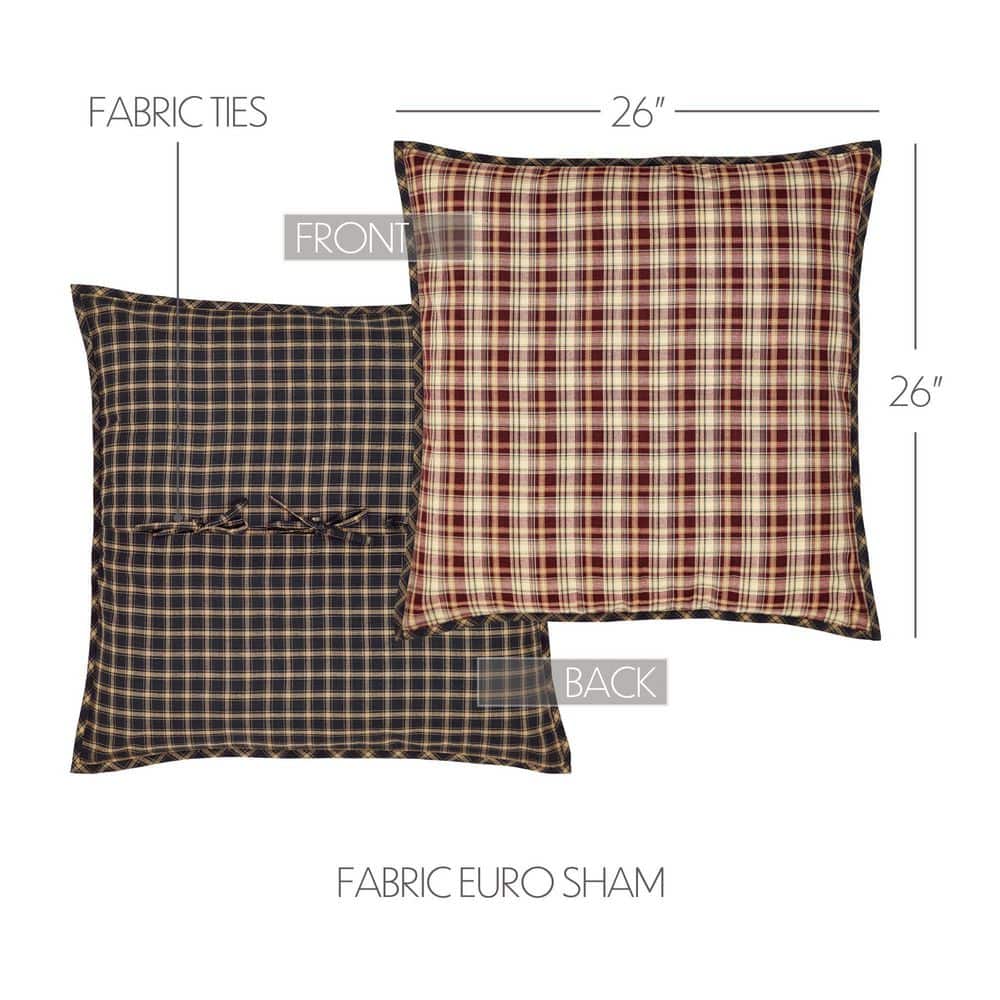 Beckham Rust and Khaki Plaid Cotton Euro Sham
