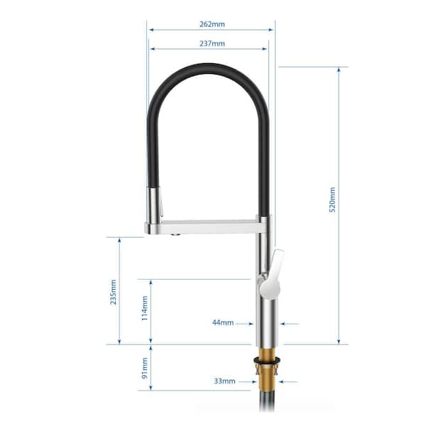 2-in-1 Single Handle Pull-Down Sprayer Kitchen Faucet for Reverse Osmosis or Water Filtration System in Chrome