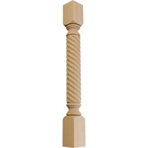 3-3/4 in. x 3-3/4 in. x 35-1/2 in. Unfinished Cherry Hamilton Rope Cabinet Column
