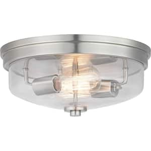 Blakely Collection Nickel 2-Light Flush Mount