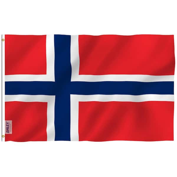ANLEY Fly Breeze 3 ft. x 5 ft. Polyester Norway Flag 2-Sided Flags Banner with Brass Grommets and Canvas Header