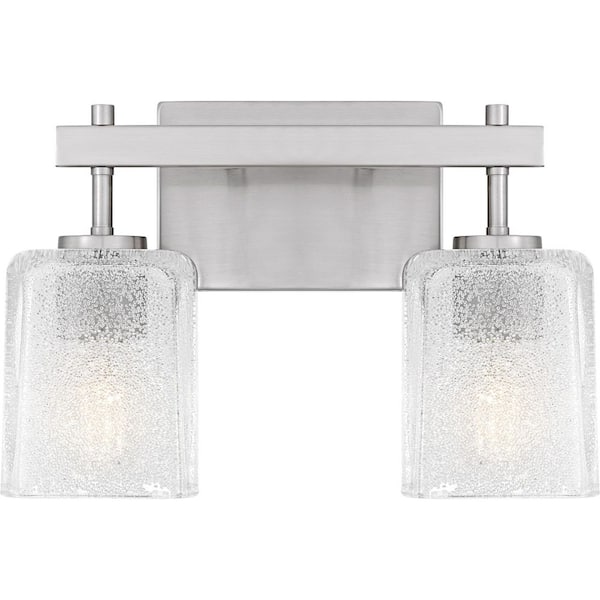Brenthouse 13.5 in. 2-Light Brushed Nickel Vanity Light