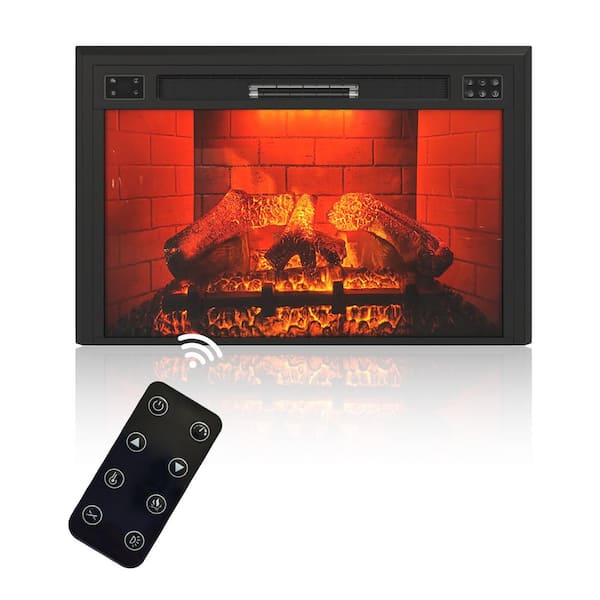 Mondawe 1000 sq. ft/5120BTU 35 in. Recessed Electric Fireplace Insert with Double Overheat Protection,5-Color Top Light
