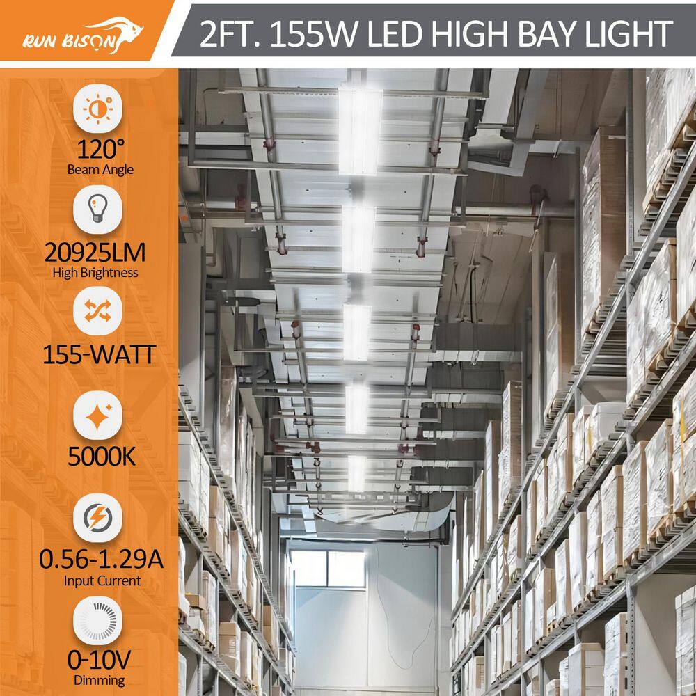 White Dimmable Linear LED High Bay Ceiling Light