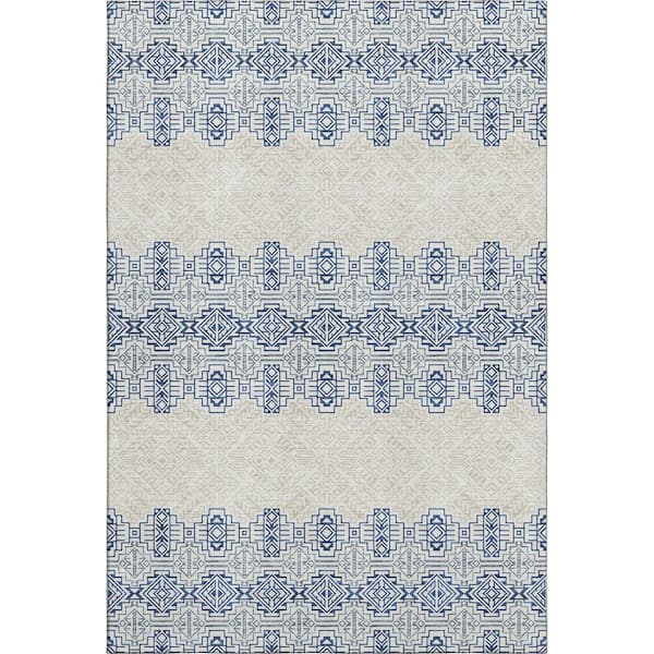 Addison Rugs Mayfield Premium Machine Washable Abstract AMF970 Navy 3 ft. x 4 ft. Area Rug