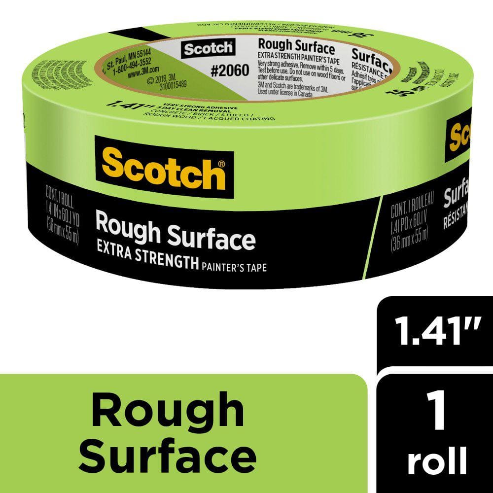 thee ik ben slaperig Academie 3M Scotch 1.41 in. x 60.1 yds. Masking Tape for Rough Surfaces in Green  2060-36AP - The Home Depot