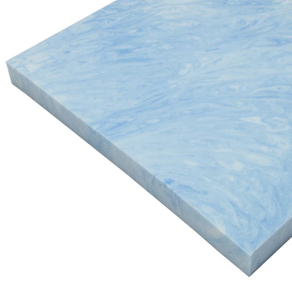 FUTURE FOAM 3 inch thick High Density Blue Swirl or Copper Swirl Memory Foam  10030MEMORY3 - The Home Depot