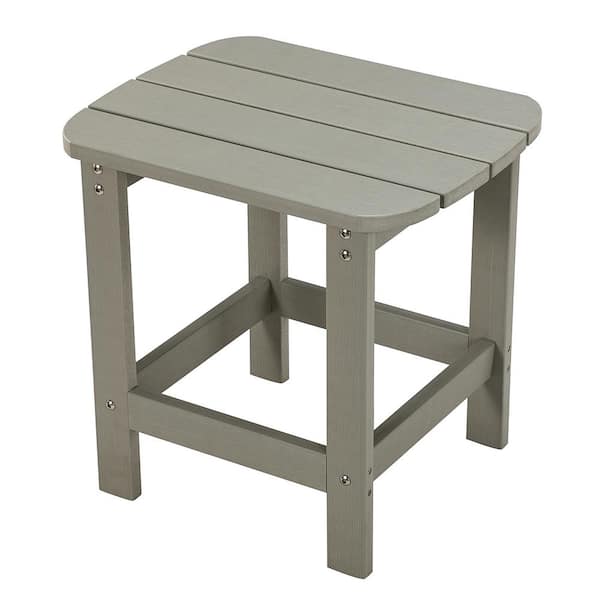Afoxsos Trivia Grey Rectangular Plastic Outdoor Side Table