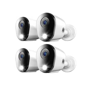 4K Wired Indoor/Outdoor Spotlight Security Cameras with 2-Way Audio (4-Pack)