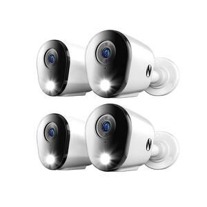 4K Wired Indoor/Outdoor Spotlight Security Cameras with 2-Way Audio (4-Pack)