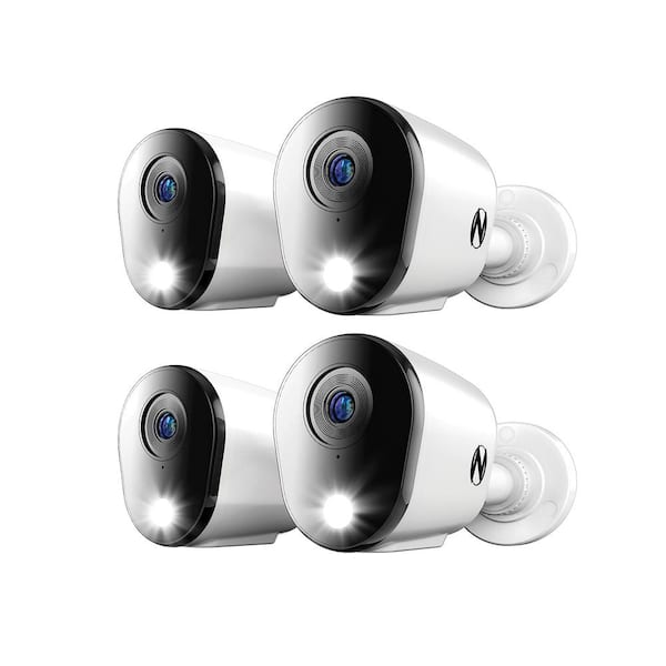 Night Owl 4K Wired Indoor/Outdoor Spotlight Security Cameras with 2-Way Audio (4-Pack)