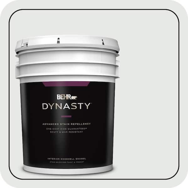 BEHR DYNASTY 5 gal. #PPL-55 Coastal Fog Eggshell Enamel Interior Stain-Blocking Paint & Primer