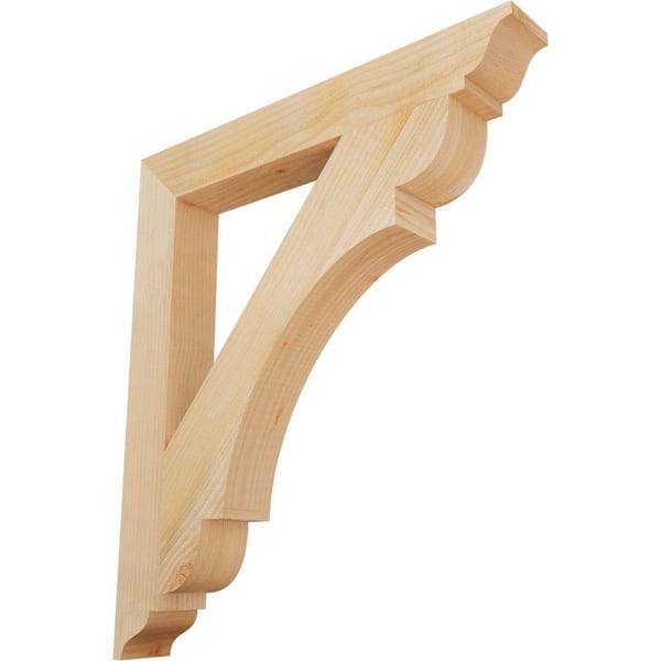Ekena Millwork 4 in. x 34 in. x 30 in. Douglas Fir Olympic Traditional Rough Sawn Bracket