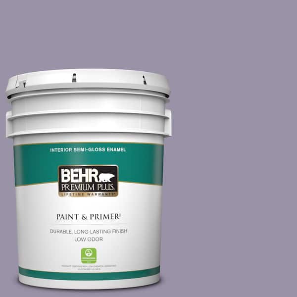 BEHR PREMIUM PLUS 5 gal. #650F-4 Delectable Semi-Gloss Enamel Low Odor Interior Paint & Primer