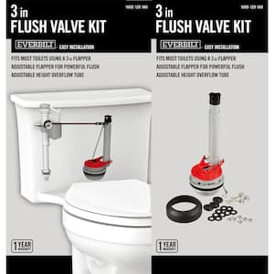 3 in. Universal Toilet Adjustable Flush Valve with Flapper