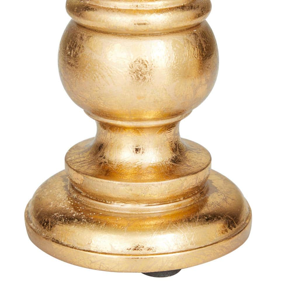 Gold Mango Wood Traditional Tabletop Candelabra Set