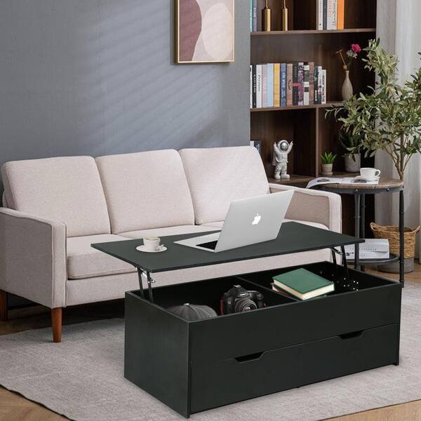 45.3 rectangular wood 2 drawer coffee table