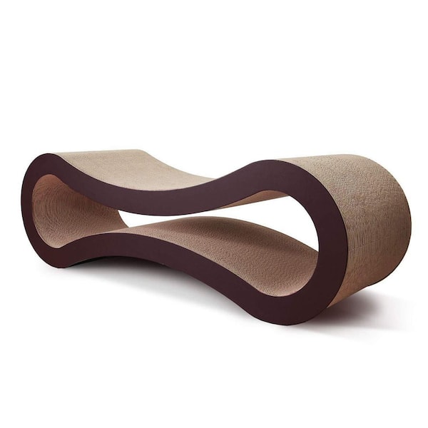 Tidoin Curved Cat Scratcher Cardboard, Scratching Pad House Bed Furniture Protector Infinity Shape
