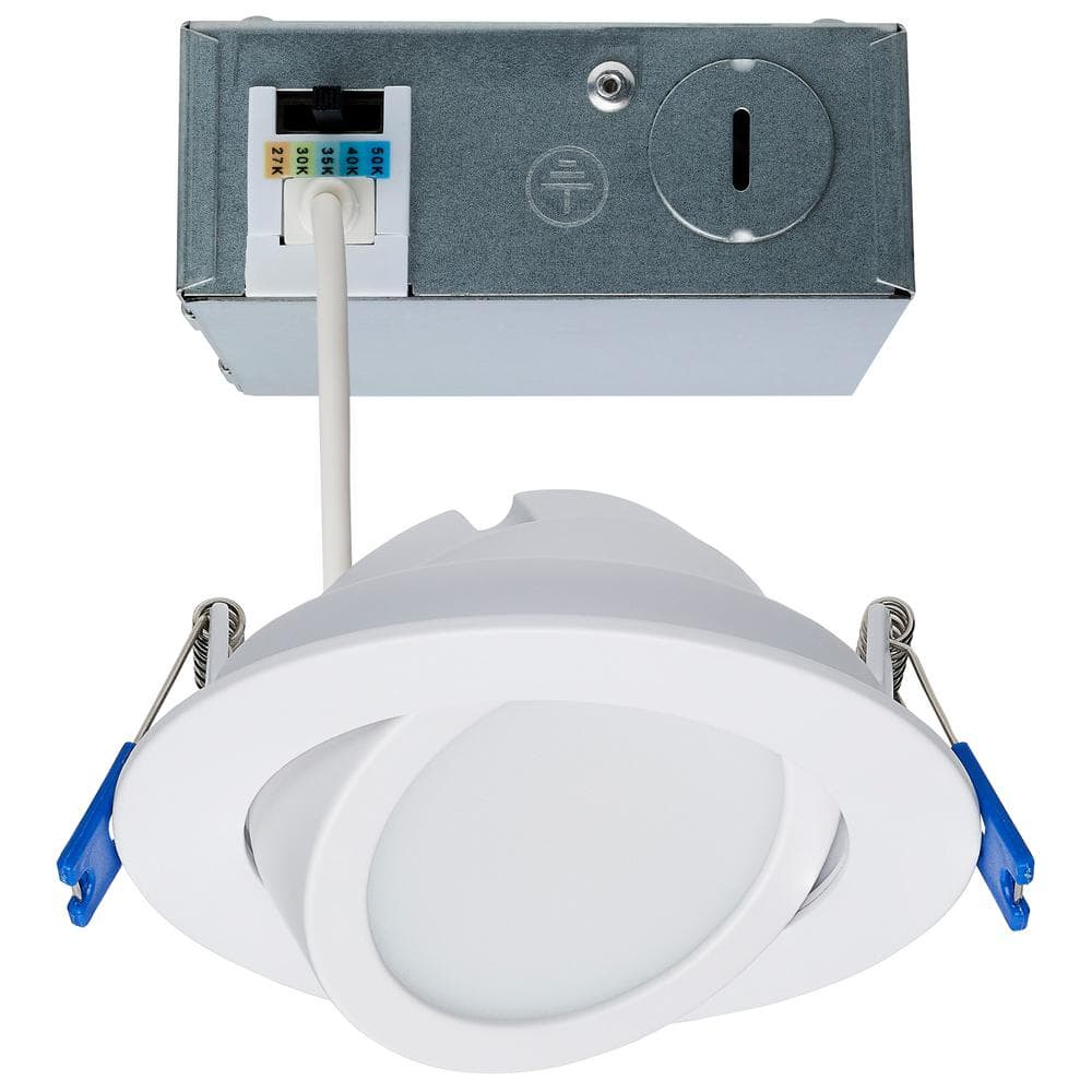 4 in. Adjustable CCT Canless New Construction IC Rated Dimmable Gimbal Indoor Integrated LED Recessed Light Trim price history on PriceWatchPro