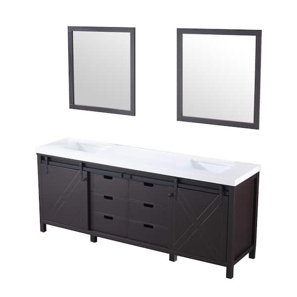 Lexora Marsyas 84 Inch Double Bathroom, Standard Mirror Size For Double Sink Vanity