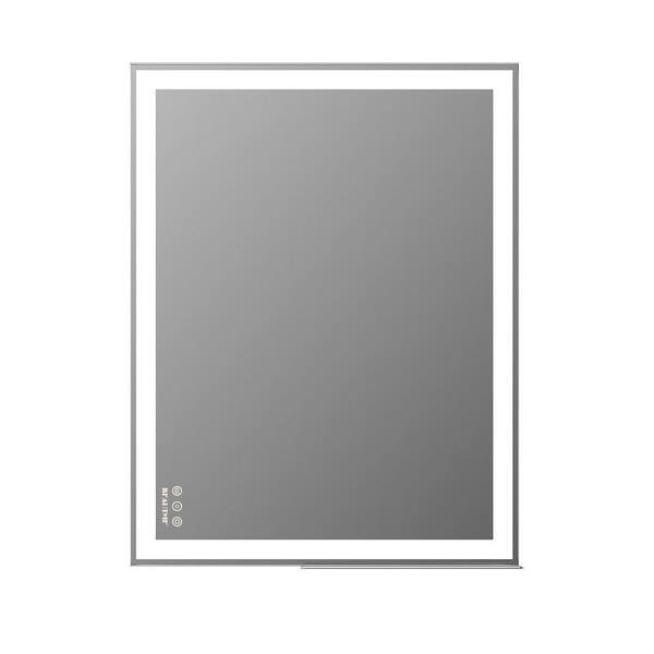 Sudzendf 36 in. W x 28 in. H Rectangular Framed Dimmable Wall Bathroom Vanity Mirror in Silver