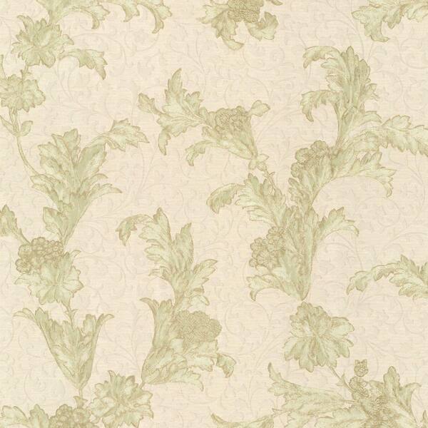 Mirage Empire Olive Floral Scroll Wallpaper