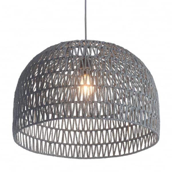 HomeRoots Julia 13.8 in. Gray Indoor Ceiling Lamp