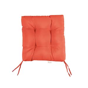 Sunbrella Canvas Melon Tufted Chair Cushion Square Back 16 x 16 x 3