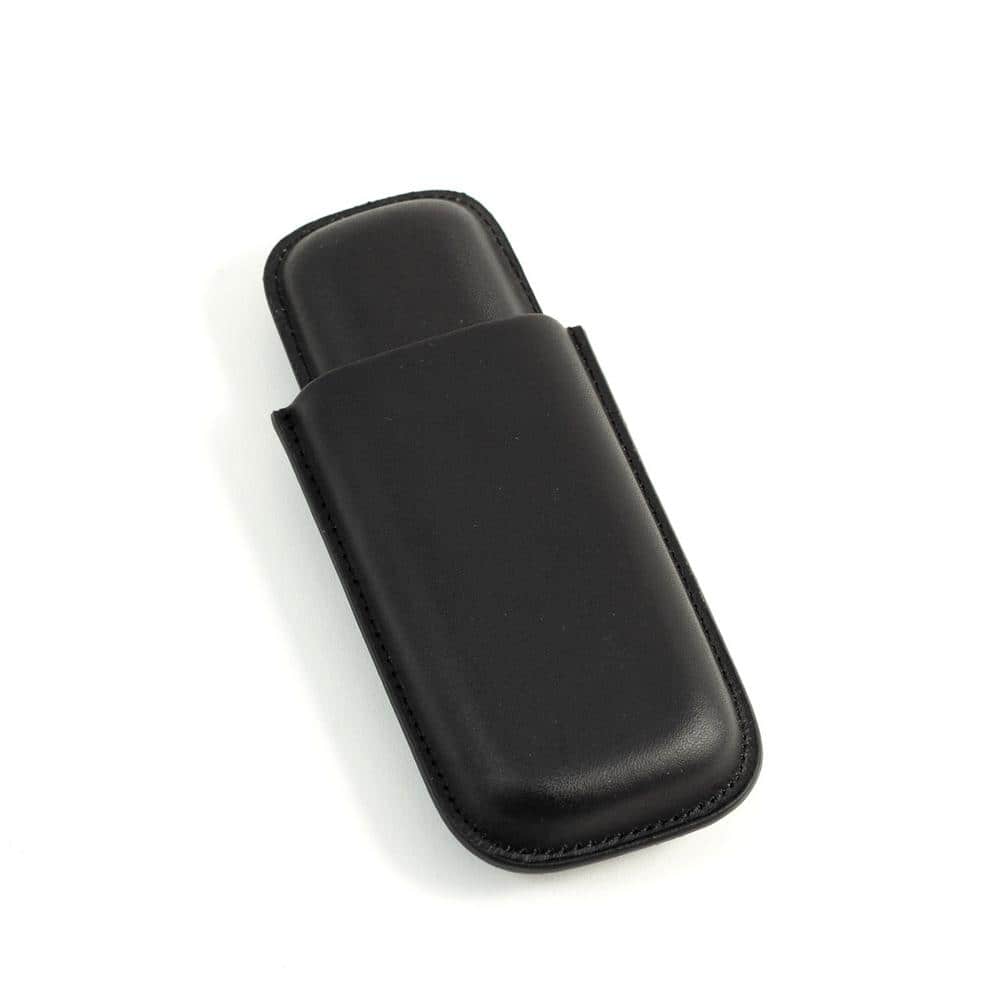 6 in. D x 1 in. H x 2.5 in. W Cedar Cigar Case in Black