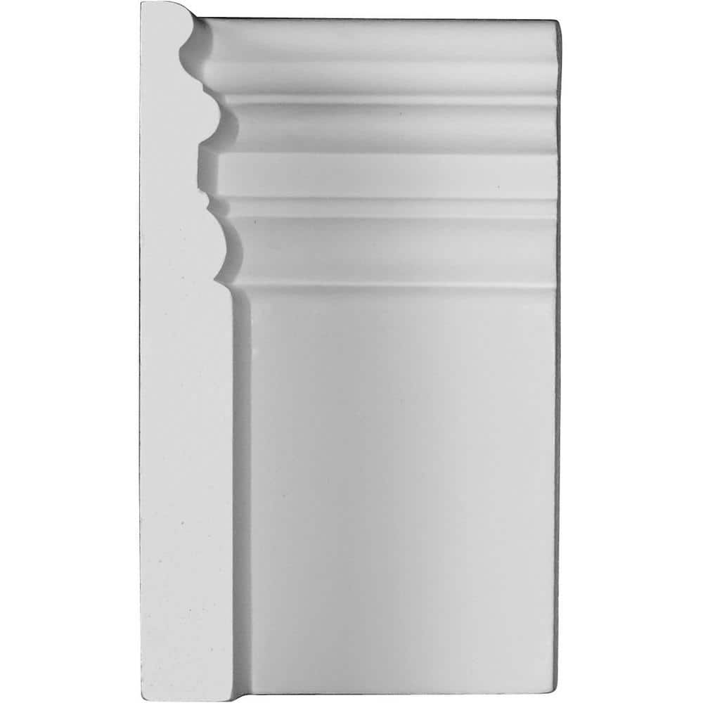 7 3/8"H x 4 3/8"P Polyurethane Baseboard Moulding Inside Corner