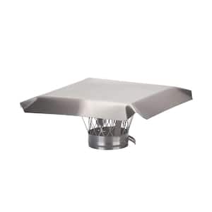 4 in. Round Clamp-On Single Flue Liner Chimney Cap in Stainless Steel