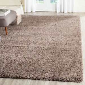California Shag Taupe 10 ft. x 13 ft. Solid Area Rug