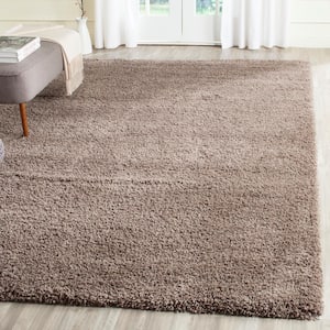 California Shag Taupe 7 ft. x 10 ft. Solid Area Rug