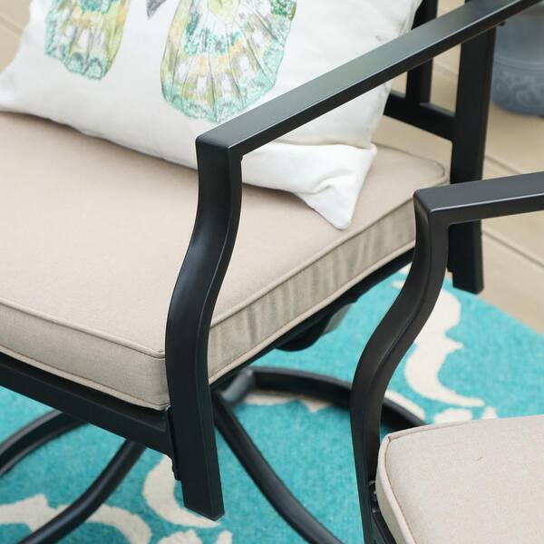 black villa stripe chair cushion